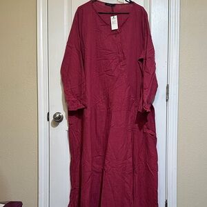 Zanzea Women's Maxi Dress in Deep Pink